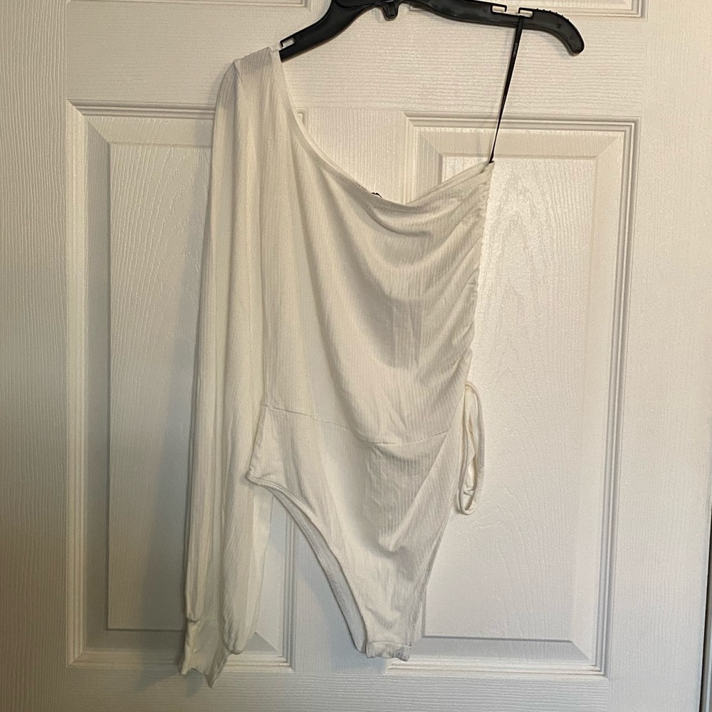 Forever 21 One Shoulder Long sleeve Knit Bodysuit.